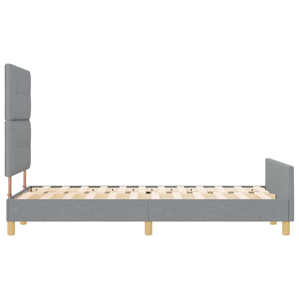 Cadre de lit avec tête de lit Gris clair 120 x 200 cm tissu