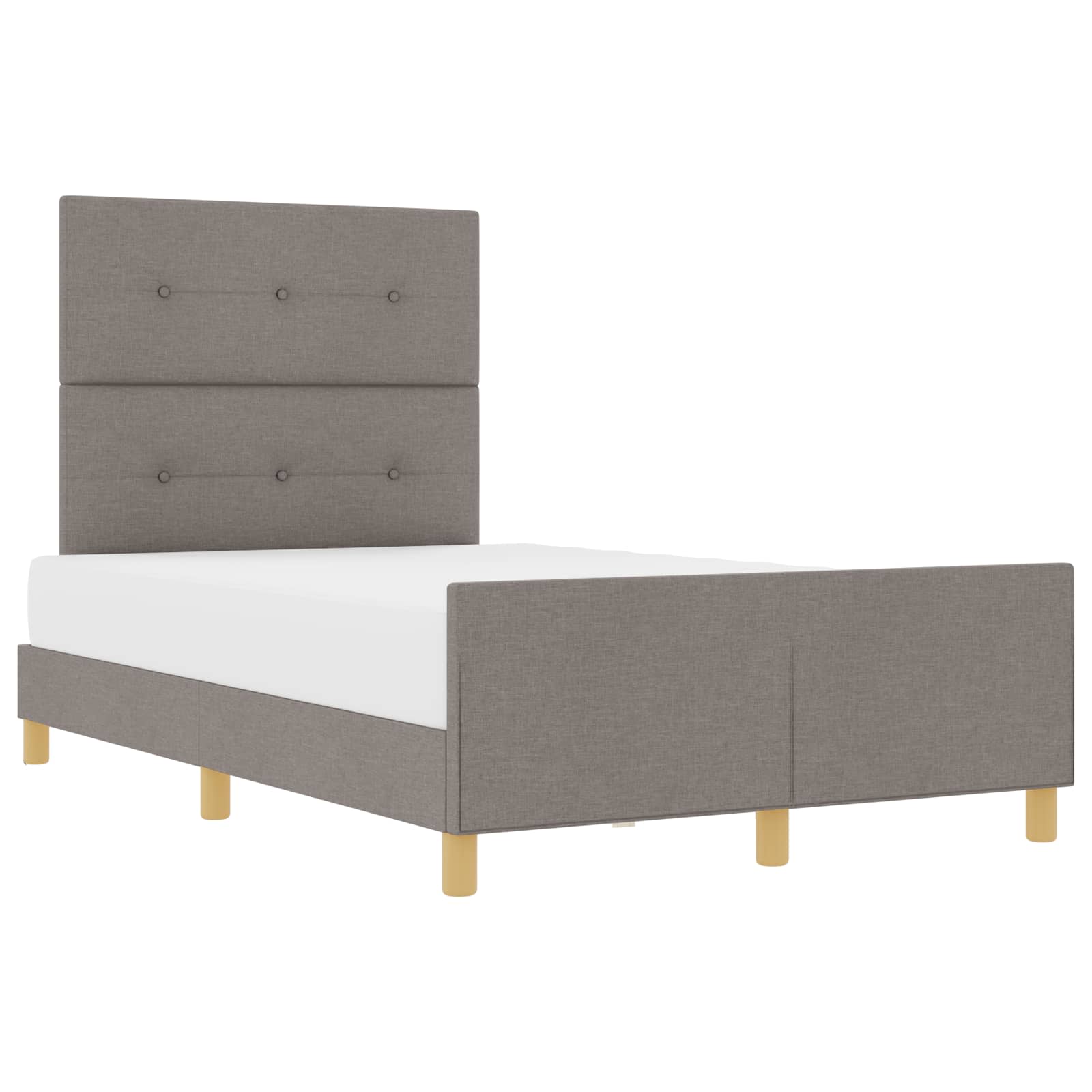 Cadre de lit avec tête de lit Taupe 120 x 200 cm tissu - XIOS
