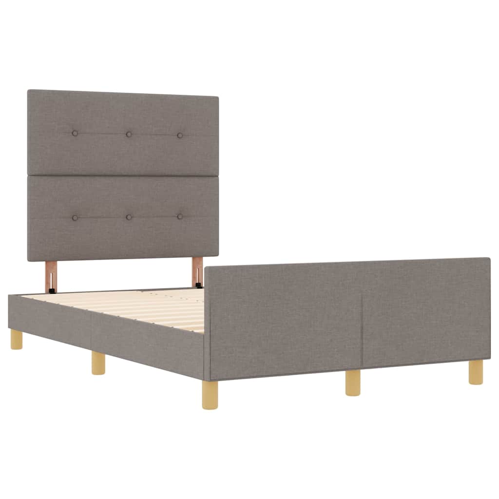 Cadre de lit avec tête de lit Taupe 120 x 200 cm tissu - XIOS