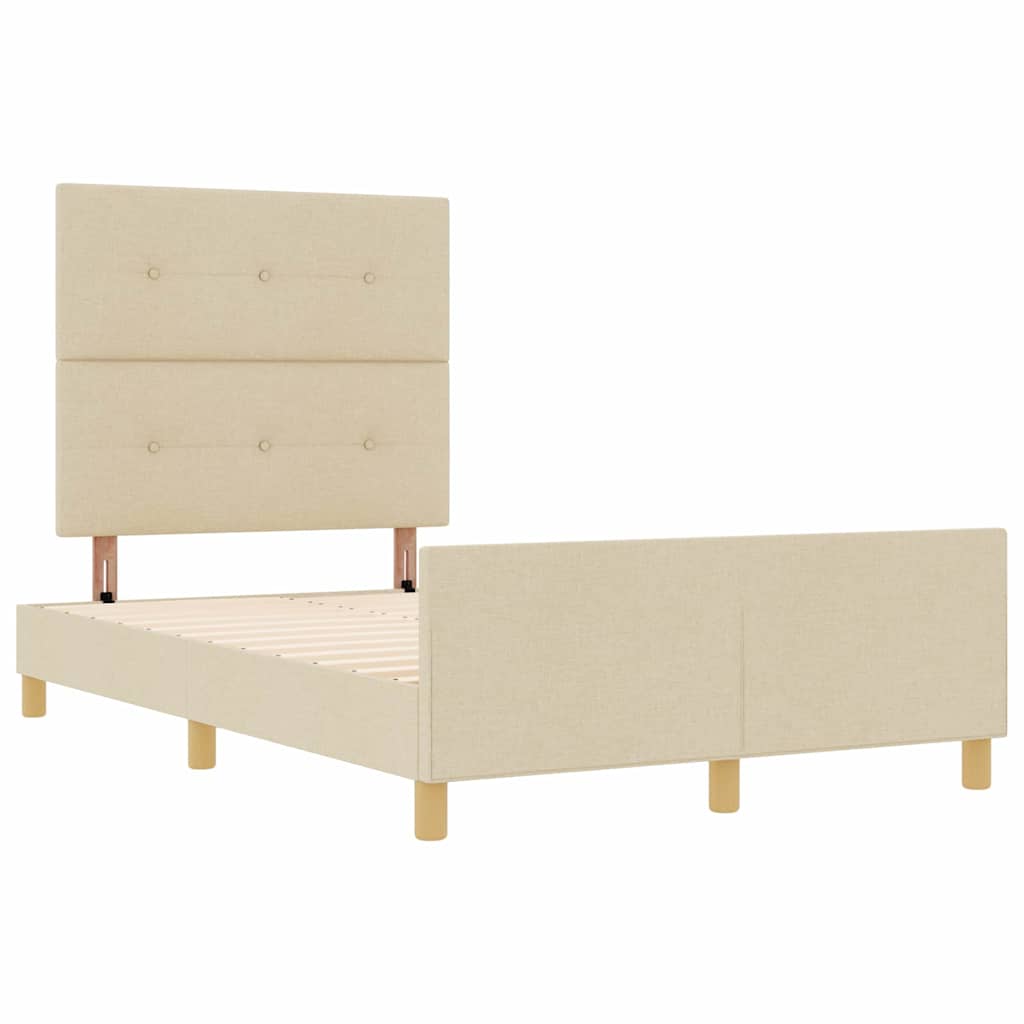 Cadre de lit avec tête de lit Crème 120 x 200 cm tissu - XIOS