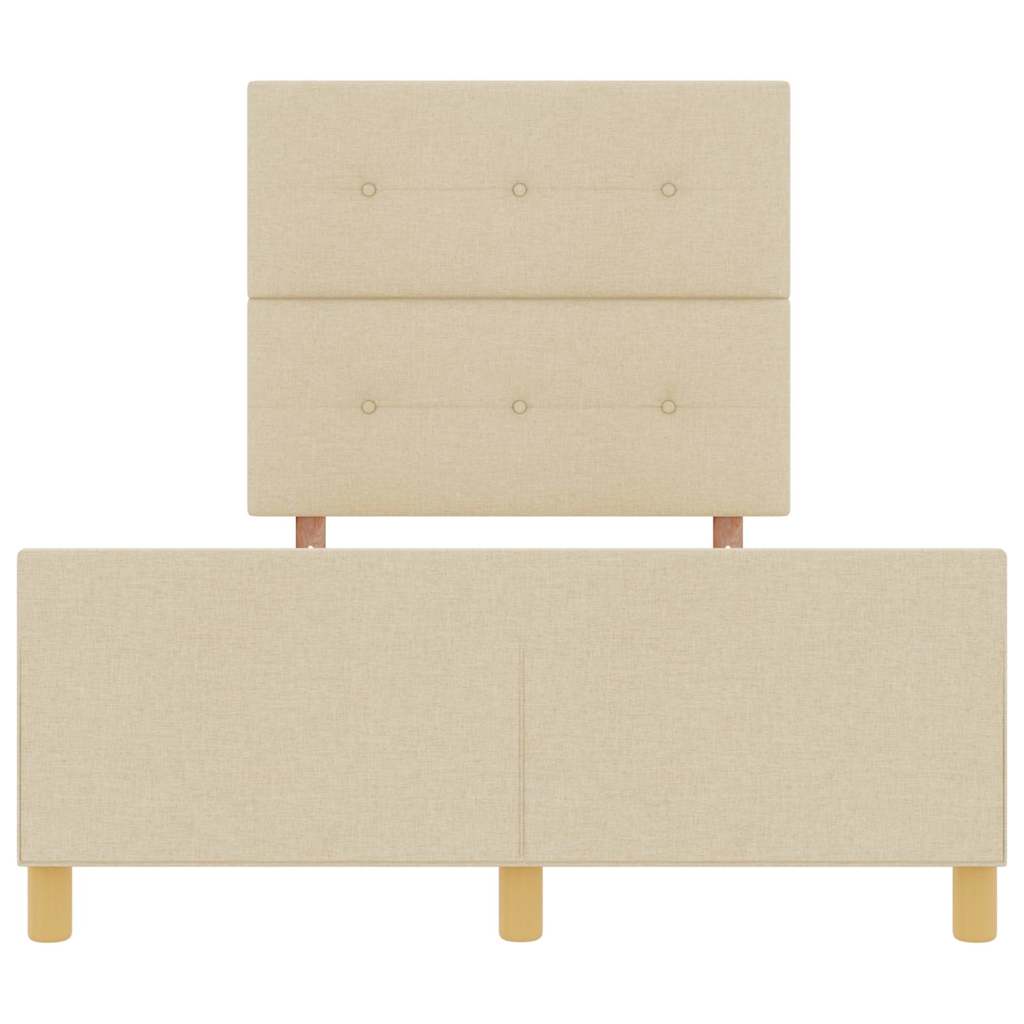 Cadre de lit avec tête de lit Crème 120 x 200 cm tissu - XIOS