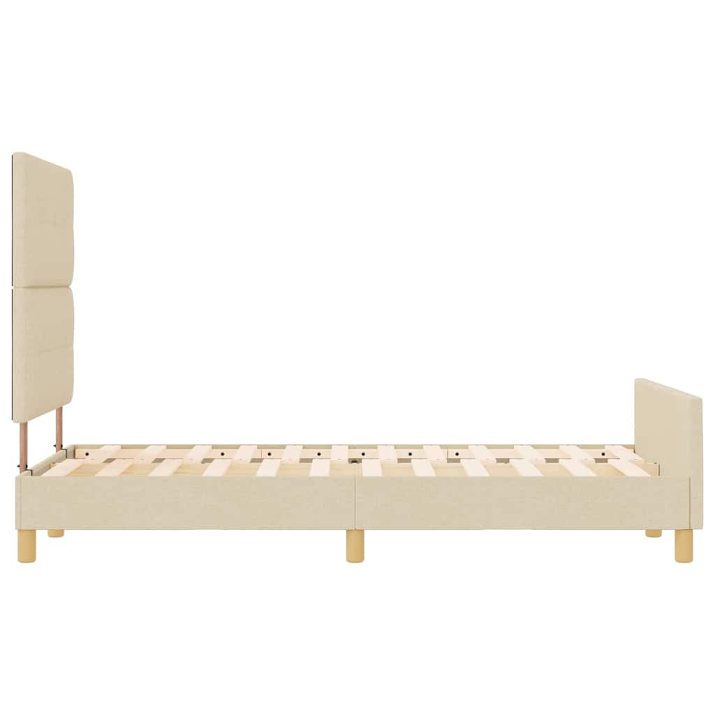 Cadre de lit avec tête de lit Crème 120 x 200 cm tissu - XIOS