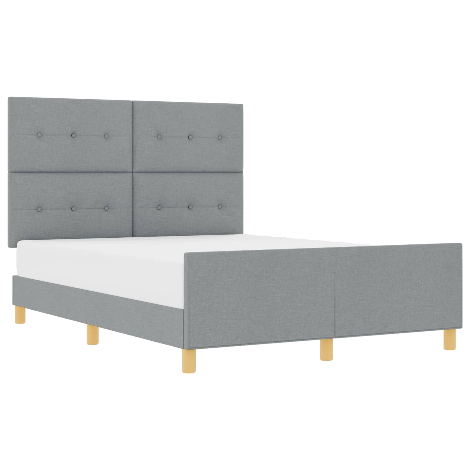 Cadre de lit avec tête de lit Gris clair 140 x 190 cm tissu - XIOS