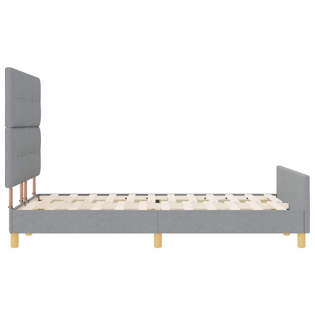 Cadre de lit avec tête de lit Gris clair 140 x 190 cm tissu - XIOS