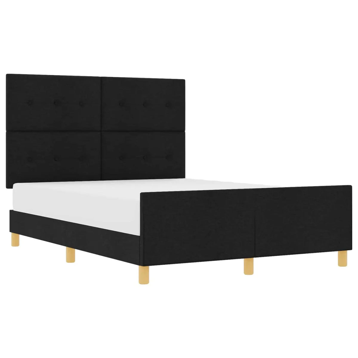 Cadre de lit avec tête de lit Noir 140 x 190 cm tissu - XIOS