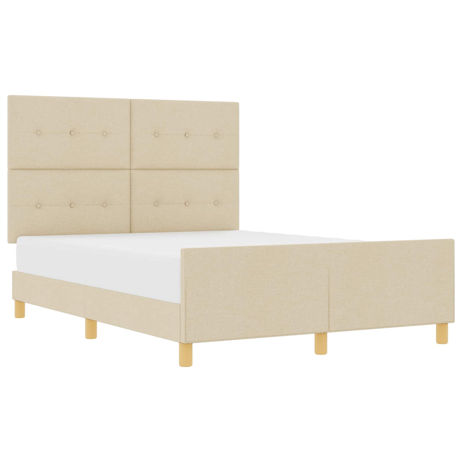 Cadre de lit avec tête de lit Crème 140 x 190 cm tissu - XIOS