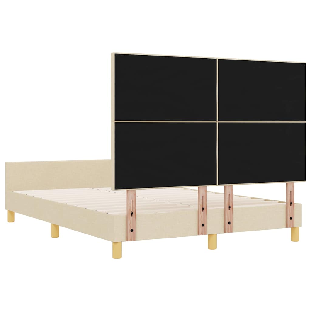 Cadre de lit avec tête de lit Crème 140 x 190 cm tissu - XIOS