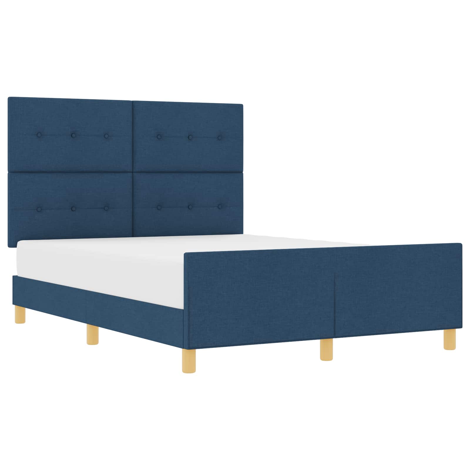 Cadre de lit avec tête de lit Bleu 140 x 190 cm tissu - XIOS