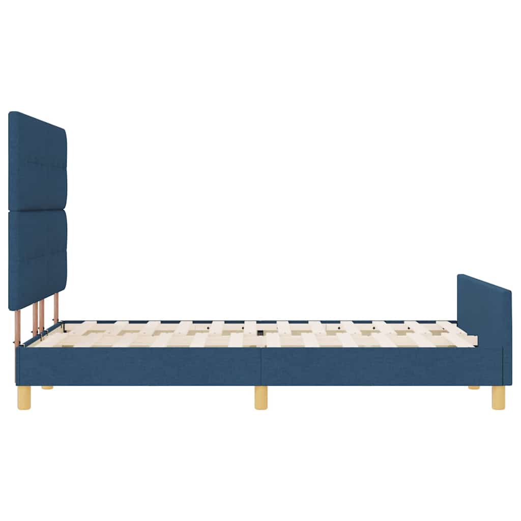 Cadre de lit avec tête de lit Bleu 140 x 190 cm tissu - XIOS