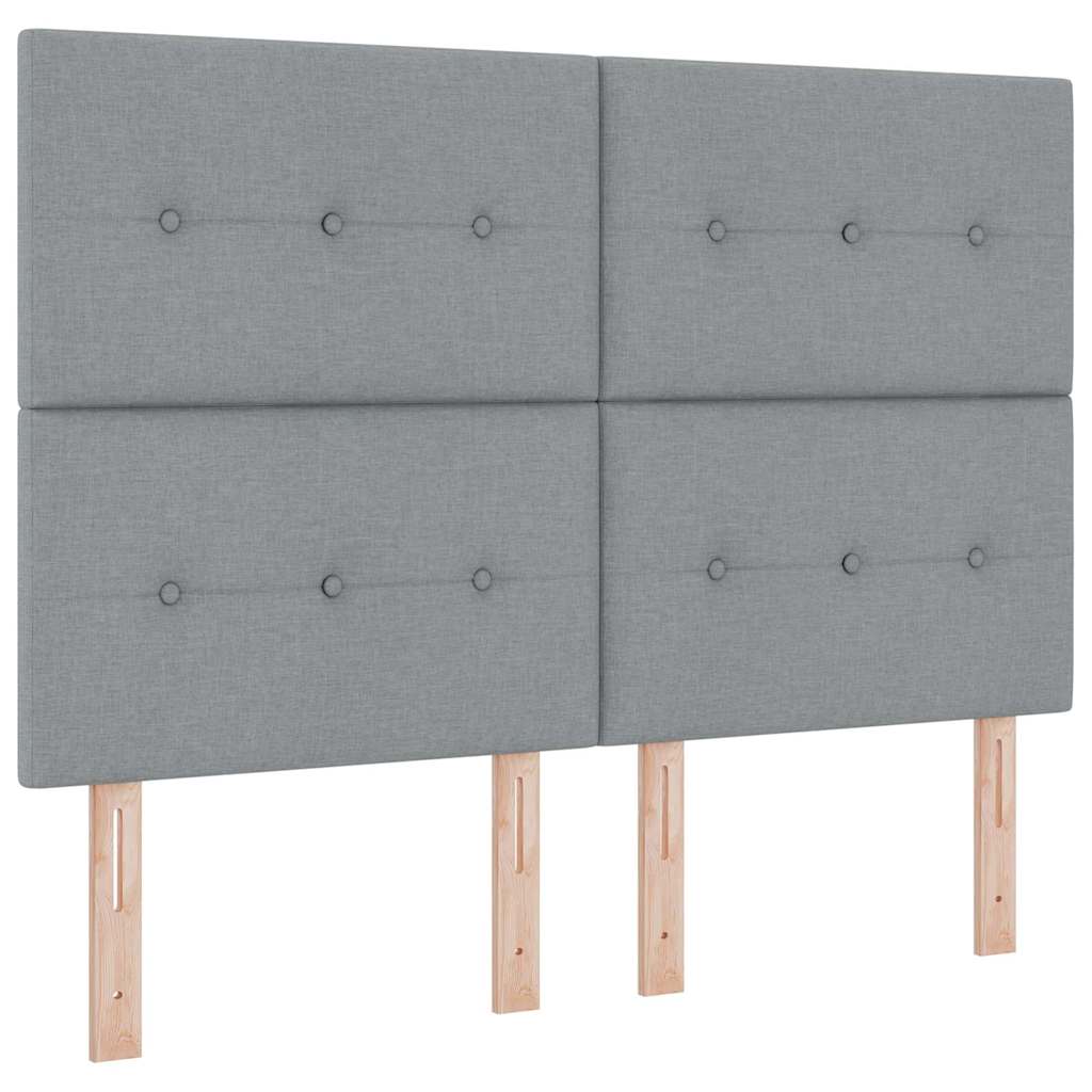 Cadre de lit avec tête de lit Gris clair 140 x 200 cm tissu - XIOS