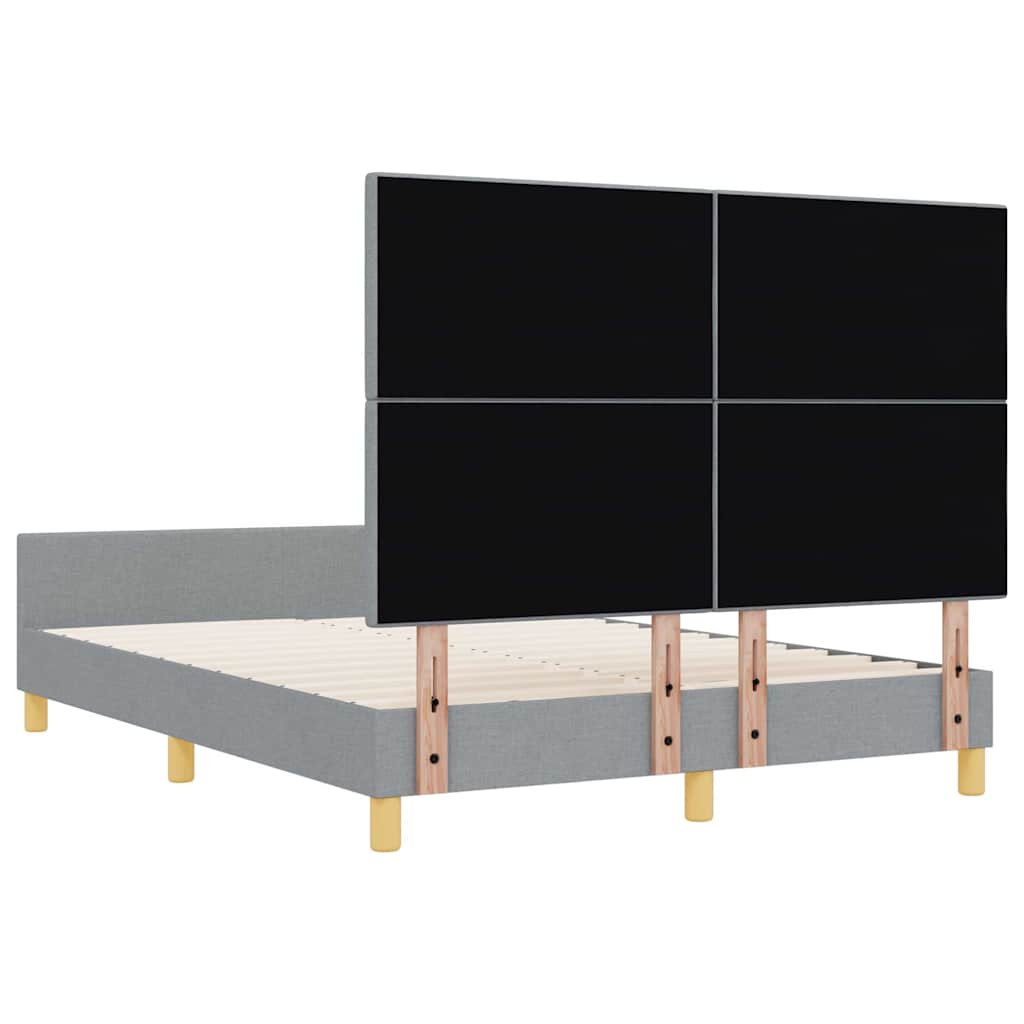 Cadre de lit avec tête de lit Gris clair 140 x 200 cm tissu - XIOS