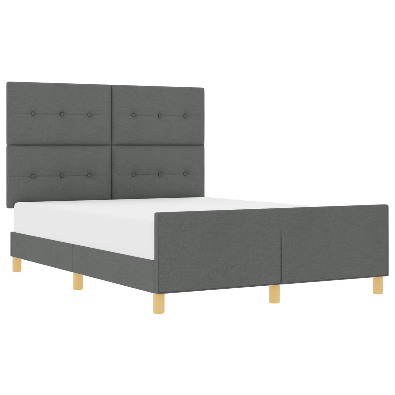 Cadre de lit avec tête de lit Gris foncé 140 x 200 cm tissu - XIOS