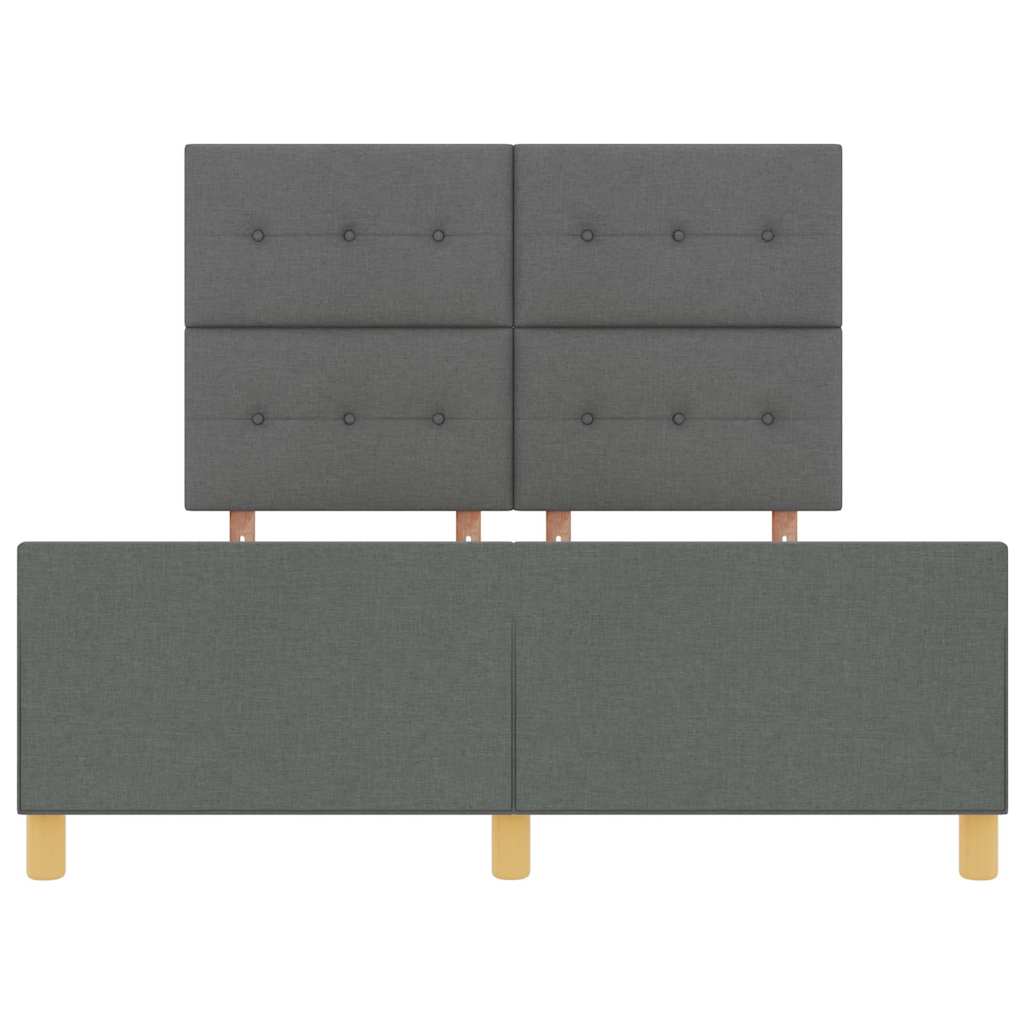 Cadre de lit avec tête de lit Gris foncé 140 x 200 cm tissu - XIOS