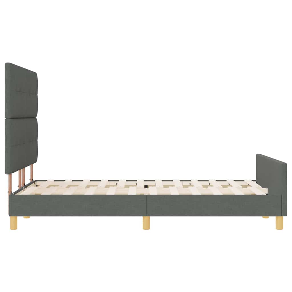 Cadre de lit avec tête de lit Gris foncé 140 x 200 cm tissu - XIOS