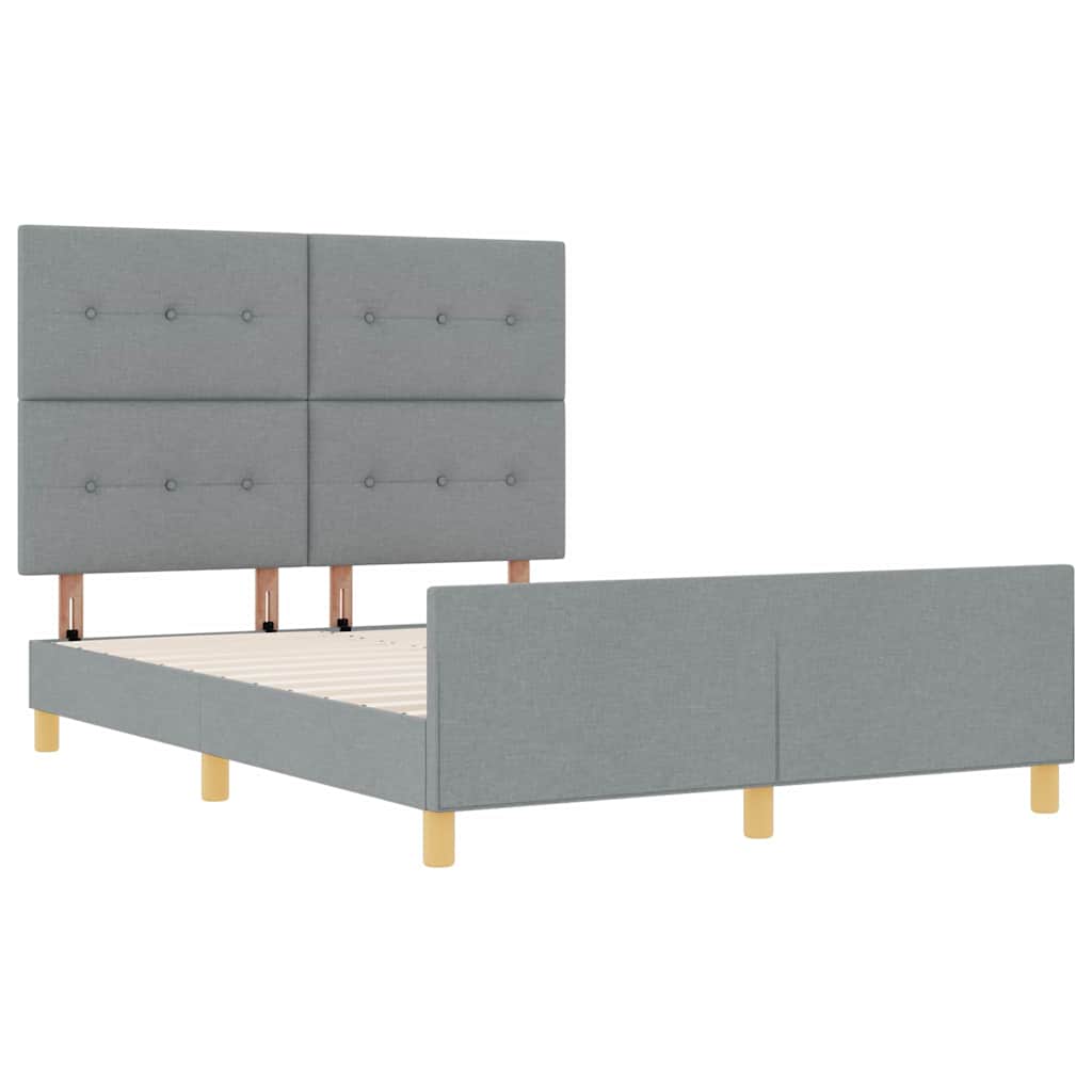 Cadre de lit avec tête de lit Gris clair 160 x 200 cm tissu - XIOS