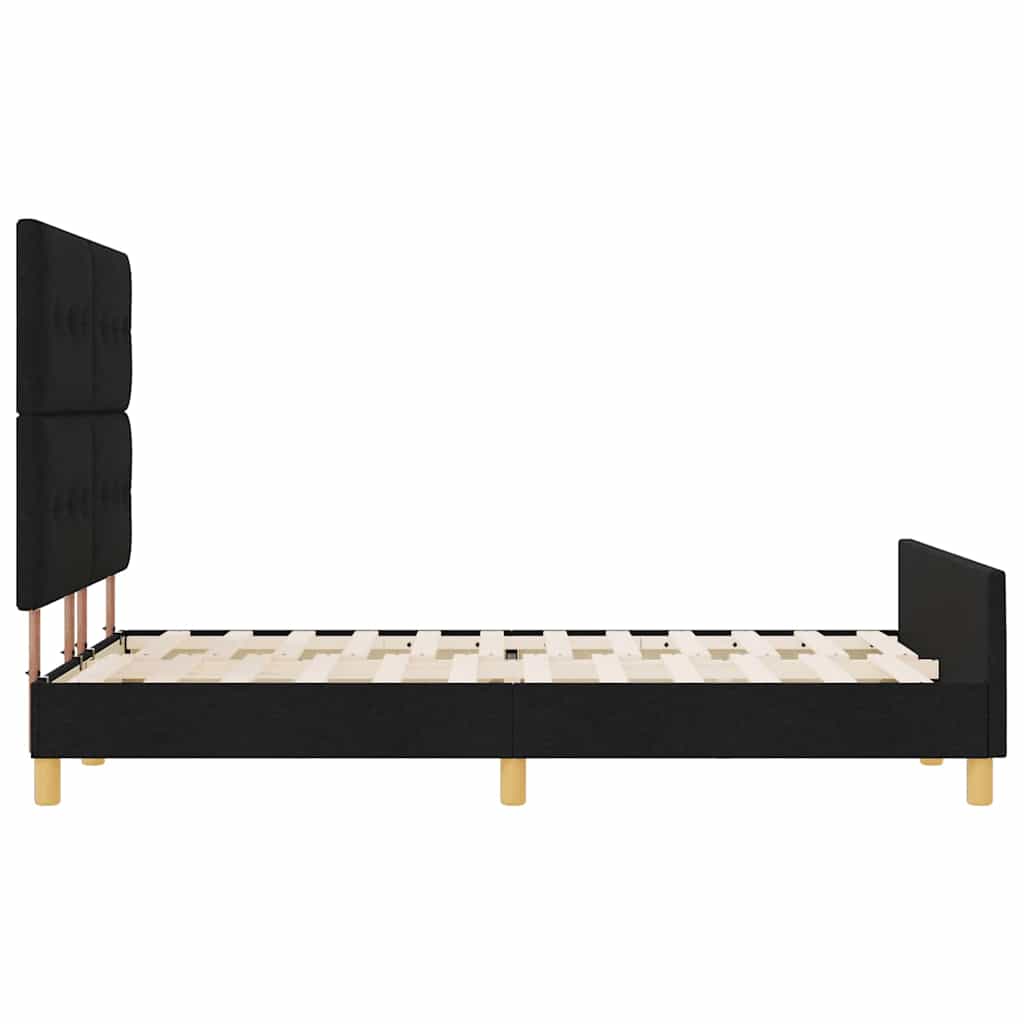 Cadre de lit avec tête de lit Noir 160 x 200 cm tissu - XIOS