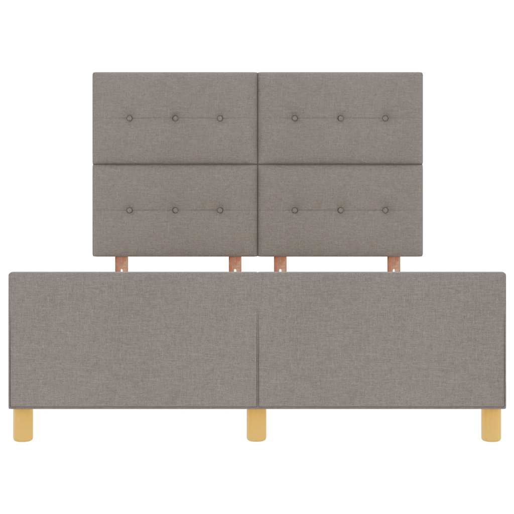 Cadre de lit avec tête de lit Taupe 160 x 200 cm tissu - XIOS