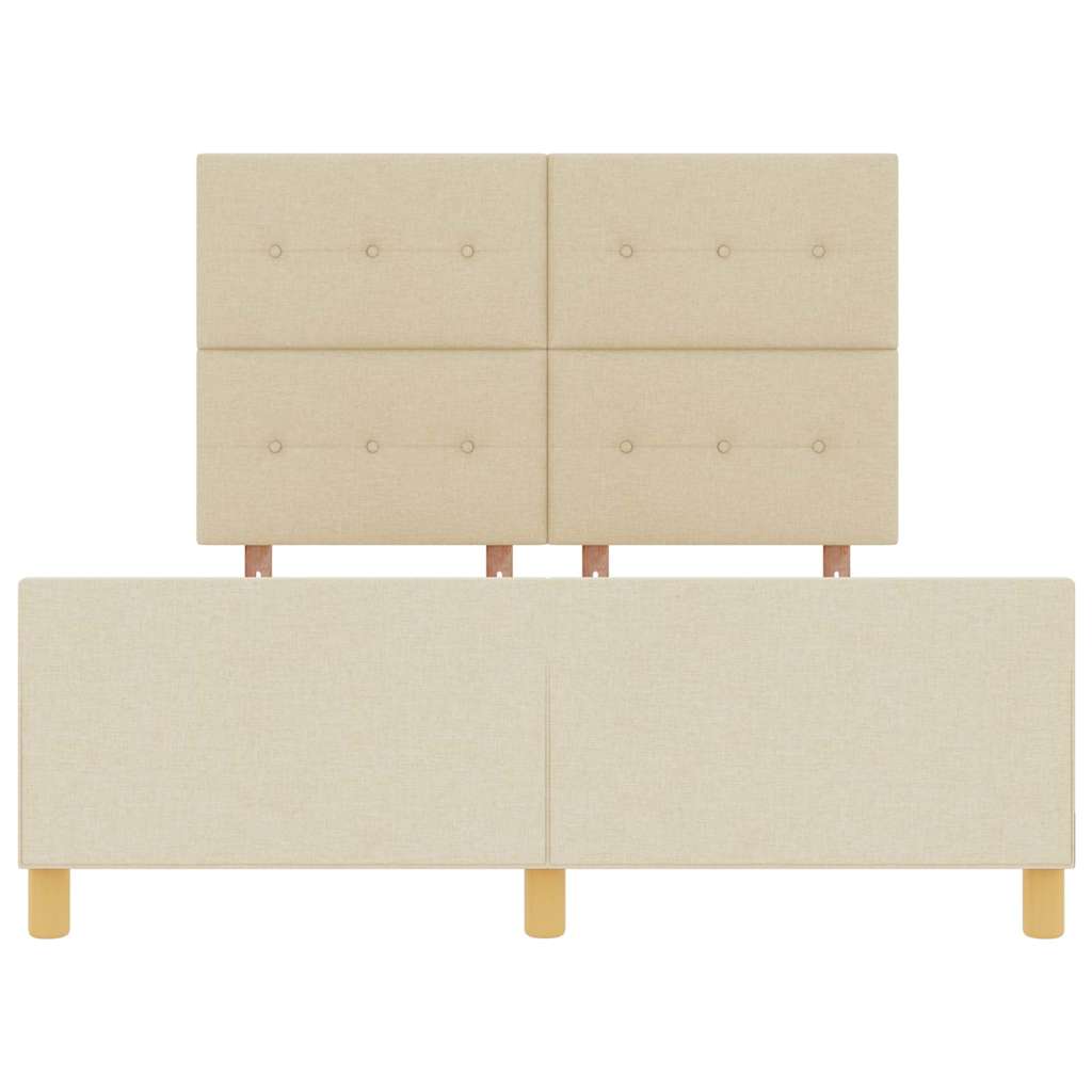Cadre de lit avec tête de lit Crème 160 x 200 cm tissu