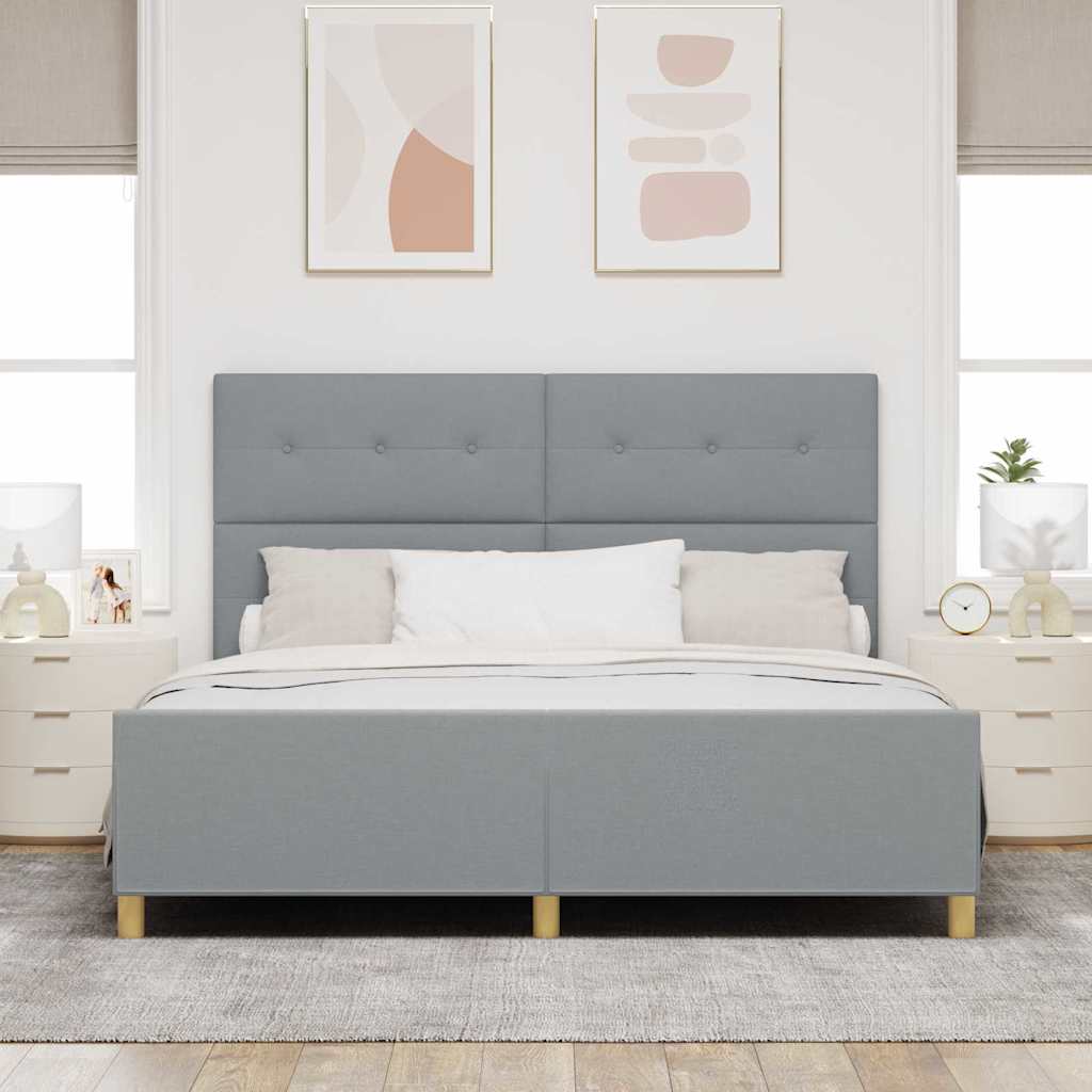 Cadre de lit avec tête de lit Gris clair 180 x 200 cm tissu - XIOS