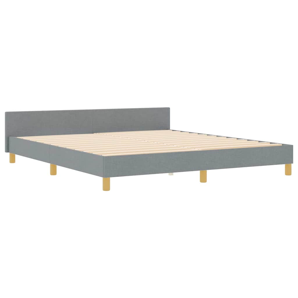 Cadre de lit avec tête de lit Gris clair 180 x 200 cm tissu - XIOS