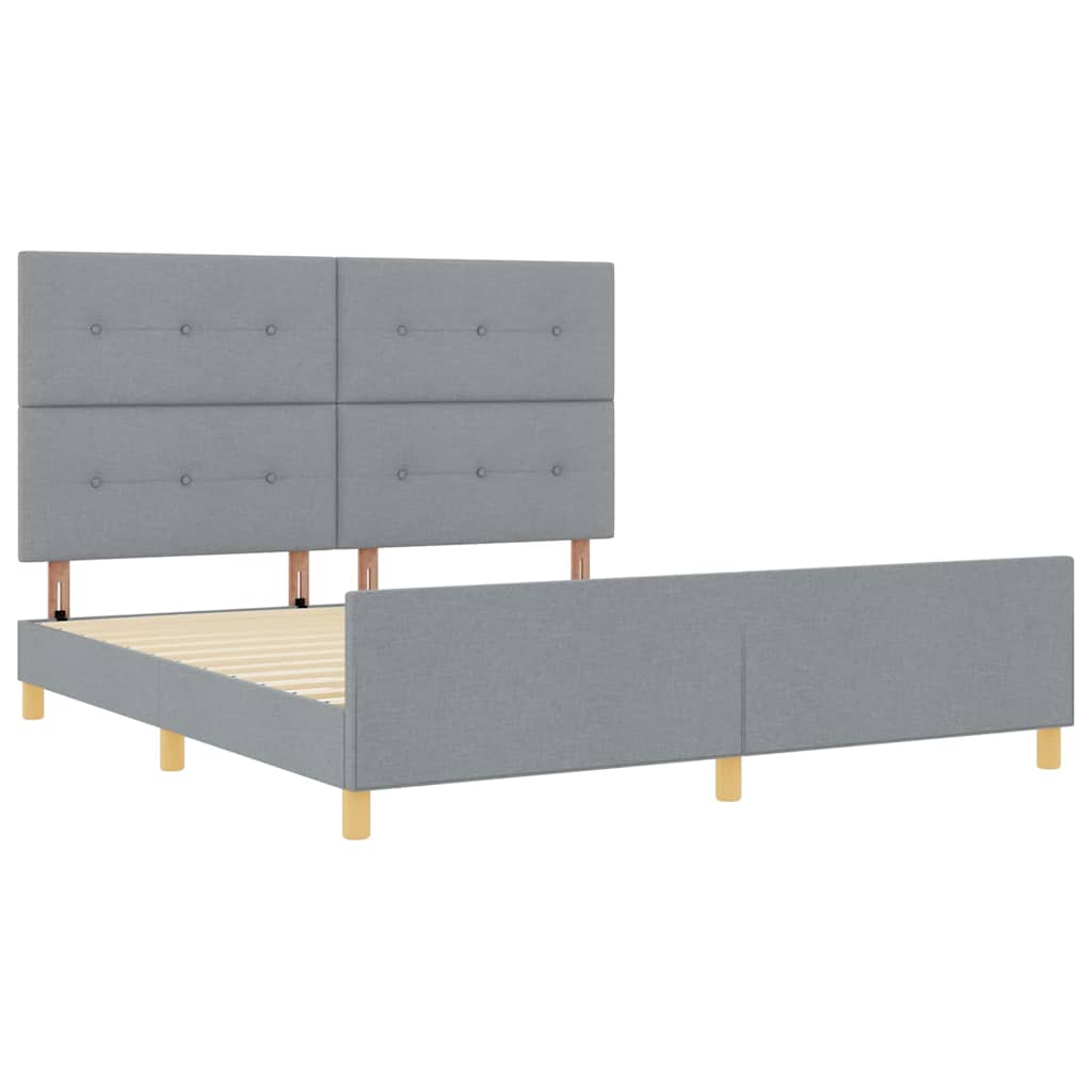 Cadre de lit avec tête de lit Gris clair 180 x 200 cm tissu - XIOS
