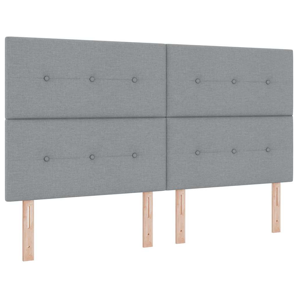 Cadre de lit avec tête de lit Gris clair 180 x 200 cm tissu - XIOS