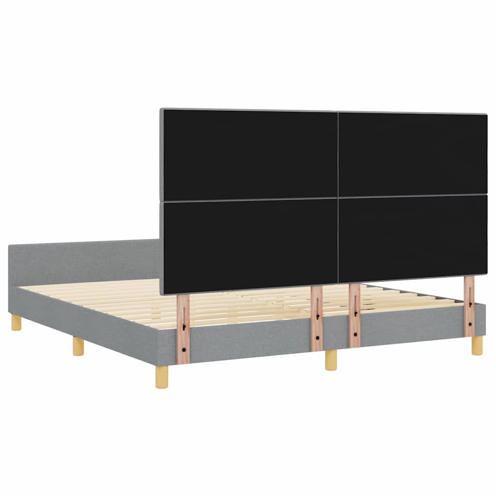 Cadre de lit avec tête de lit Gris clair 180 x 200 cm tissu - XIOS