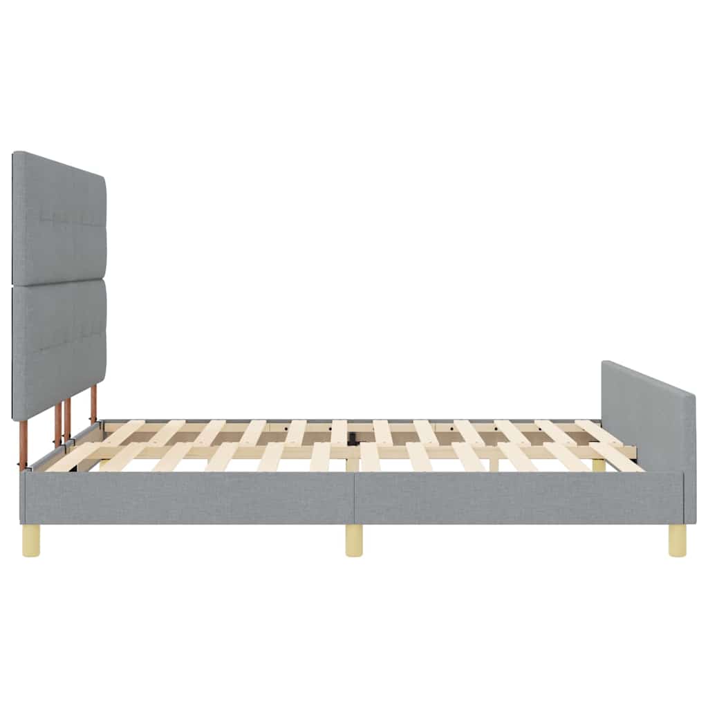Cadre de lit avec tête de lit Gris clair 180 x 200 cm tissu - XIOS