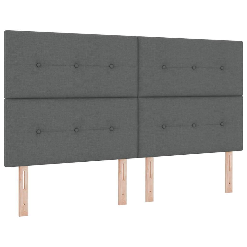 Cadre de lit avec tête de lit Gris foncé 180 x 200 cm tissu
