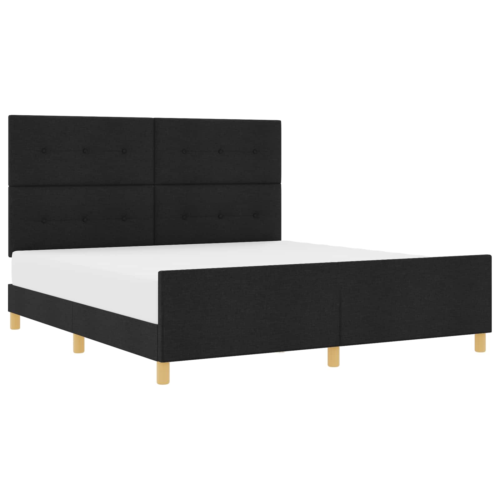 Cadre de lit avec tête de lit Noir 180 x 200 cm tissu - XIOS