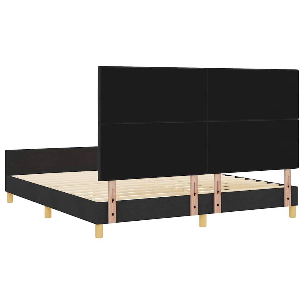 Cadre de lit avec tête de lit Noir 180 x 200 cm tissu - XIOS