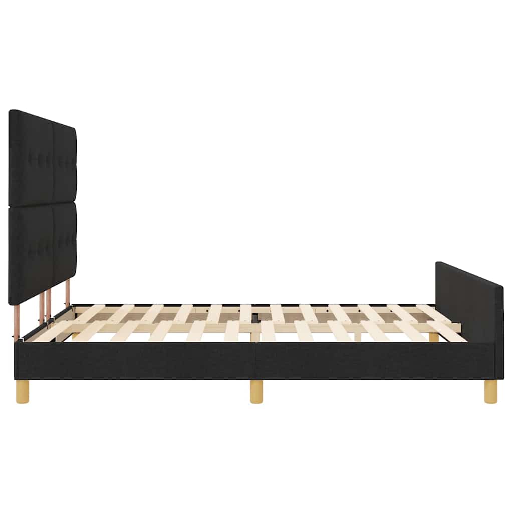 Cadre de lit avec tête de lit Noir 180 x 200 cm tissu - XIOS