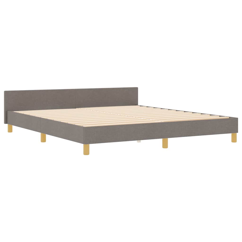 Cadre de lit avec tête de lit Taupe 180 x 200 cm tissu - XIOS
