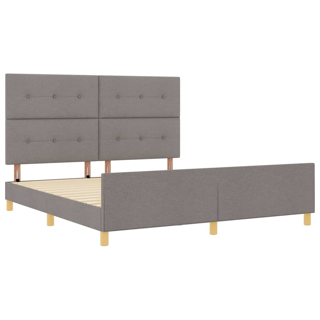 Cadre de lit avec tête de lit Taupe 180 x 200 cm tissu - XIOS