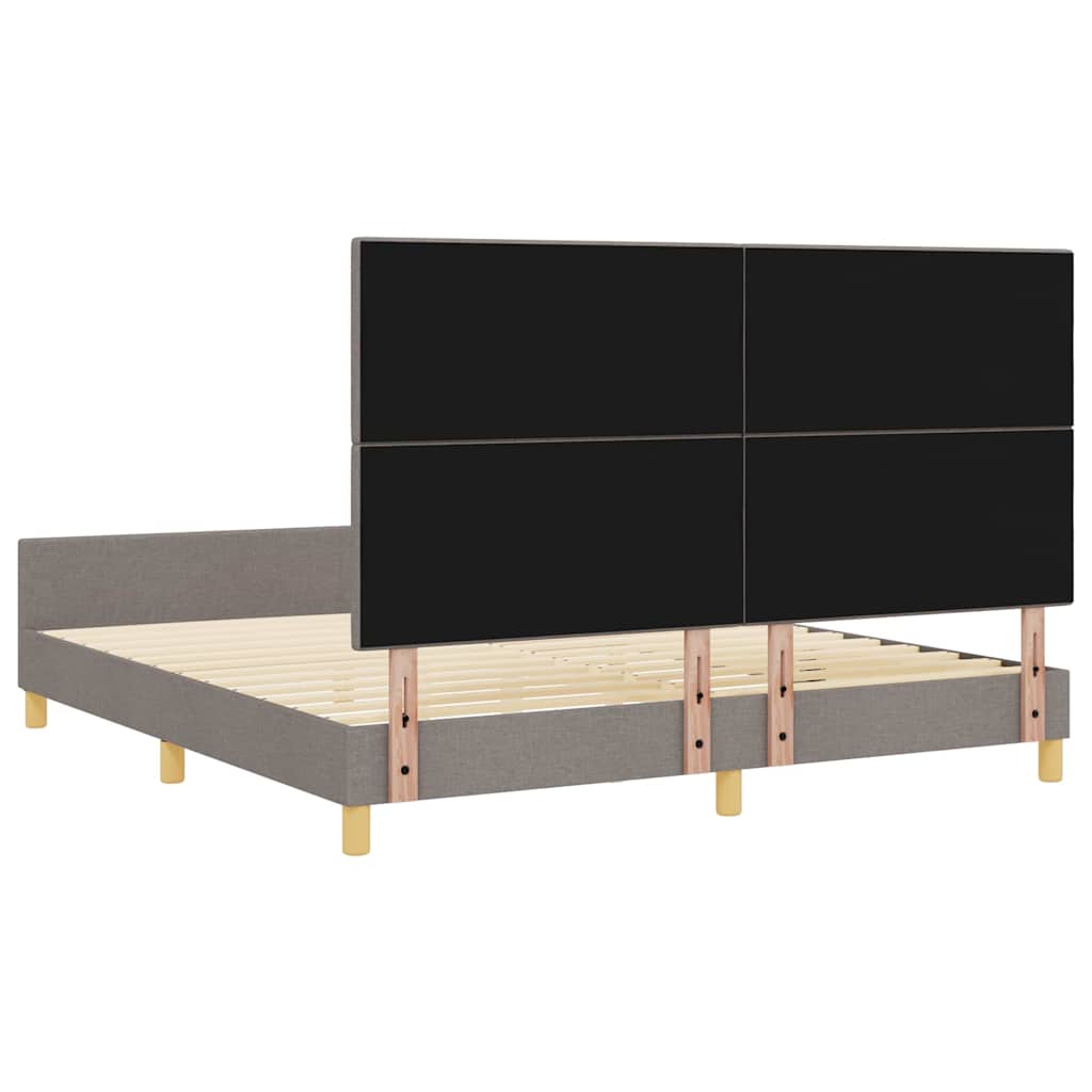 Cadre de lit avec tête de lit Taupe 180 x 200 cm tissu - XIOS