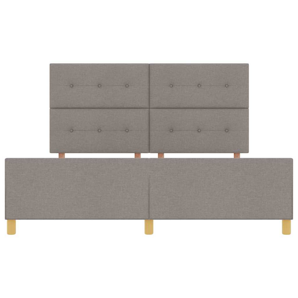 Cadre de lit avec tête de lit Taupe 180 x 200 cm tissu - XIOS
