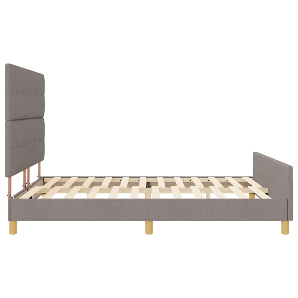 Cadre de lit avec tête de lit Taupe 180 x 200 cm tissu - XIOS