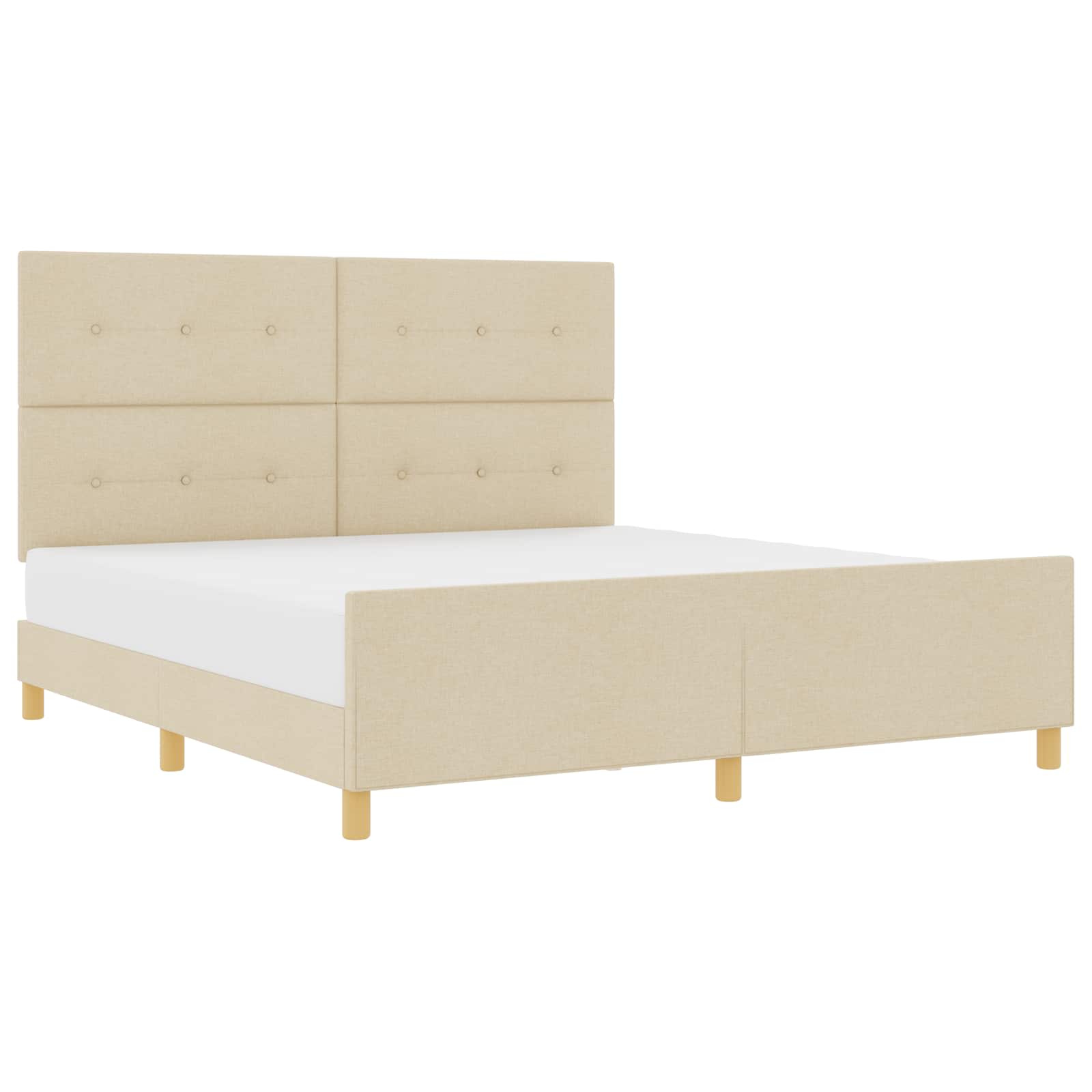Cadre de lit avec tête de lit Crème 180 x 200 cm tissu - XIOS