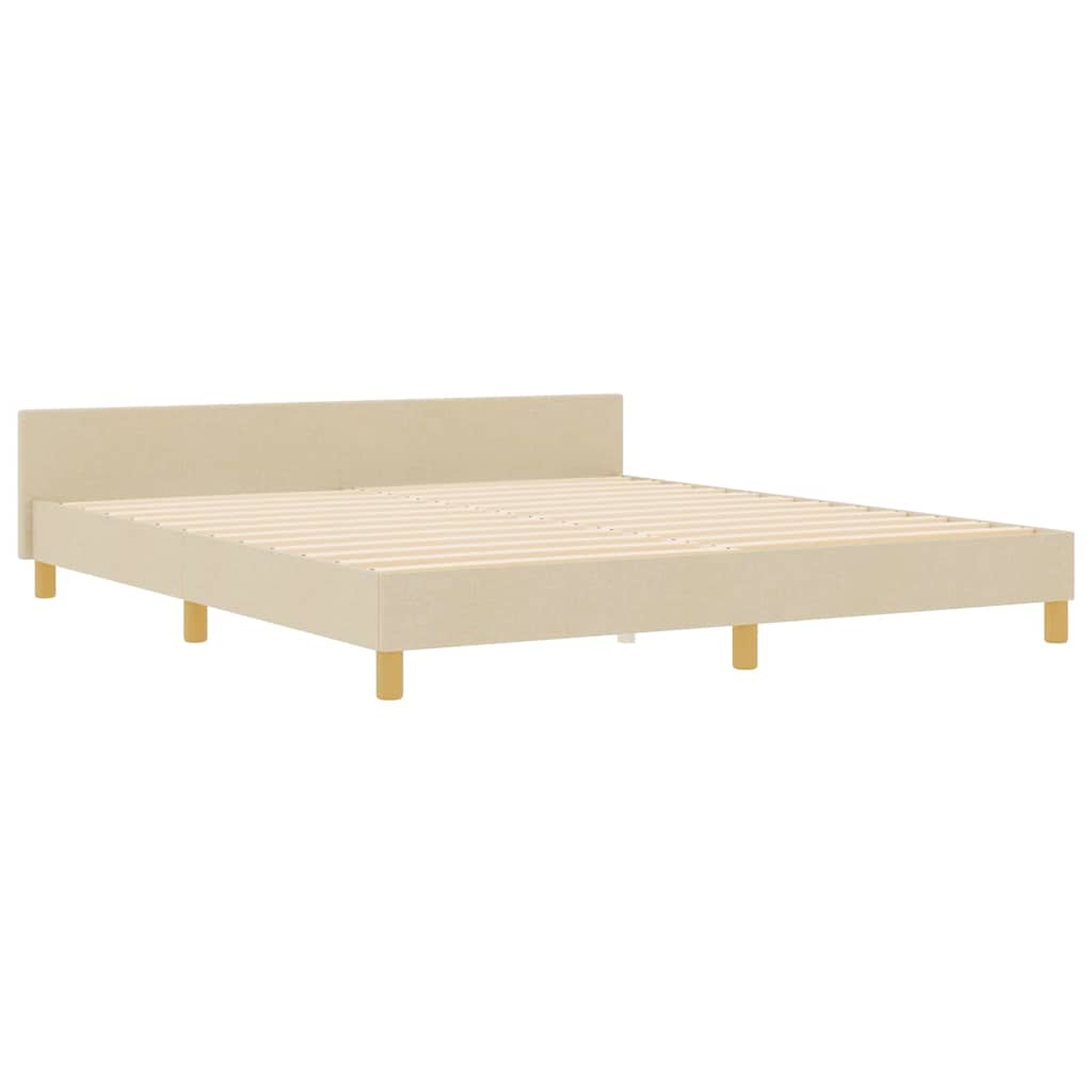 Cadre de lit avec tête de lit Crème 180 x 200 cm tissu - XIOS
