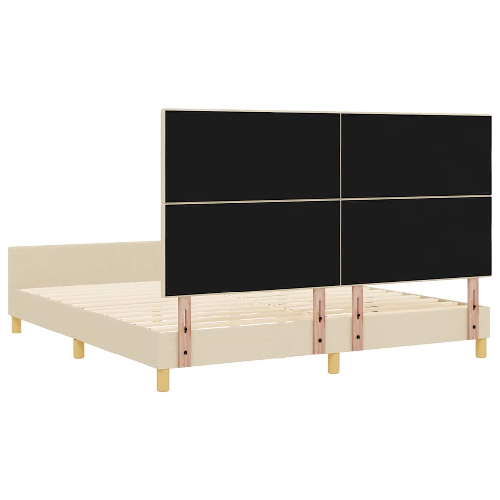 Cadre de lit avec tête de lit Crème 180 x 200 cm tissu - XIOS