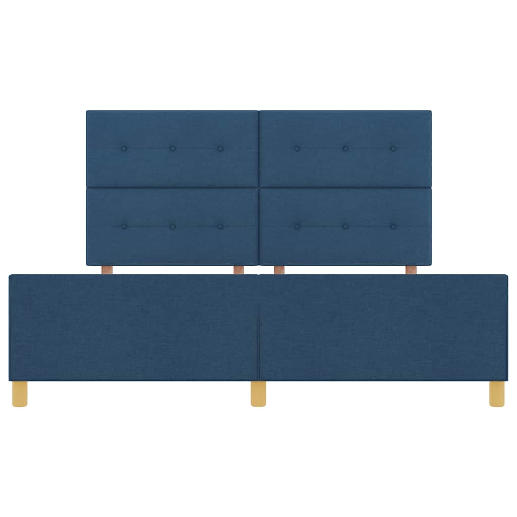 Cadre de lit avec tête de lit Bleu 180 x 200 cm tissu
