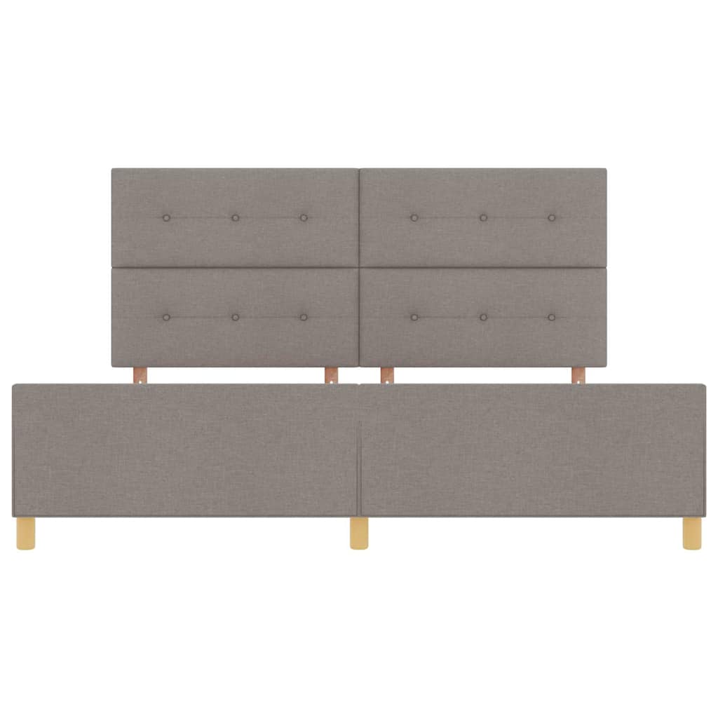 Cadre de lit avec tête de lit Taupe 200 x 200 cm tissu - XIOS