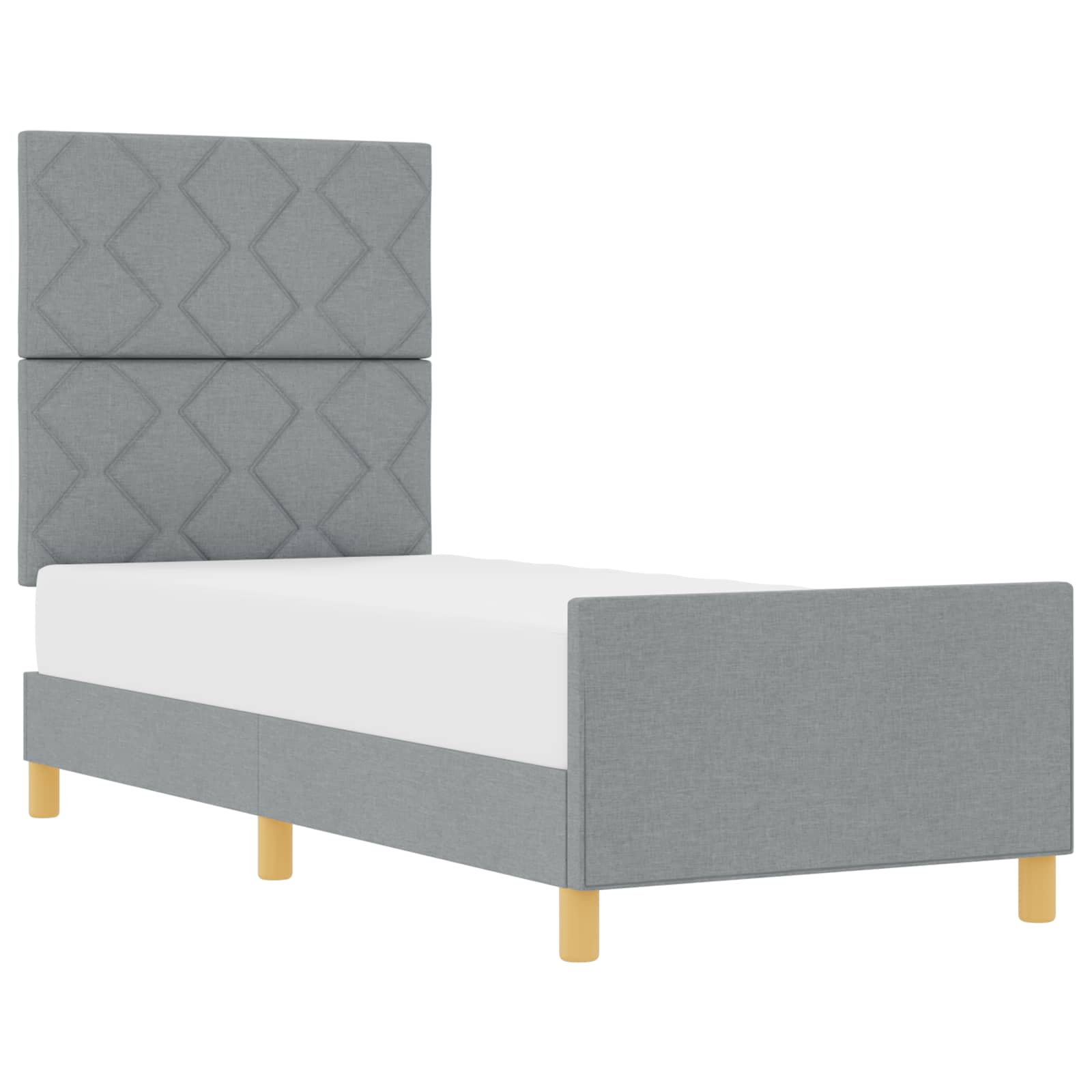 Cadre de lit avec tête de lit Gris clair 80 x 200 cm tissu - XIOS