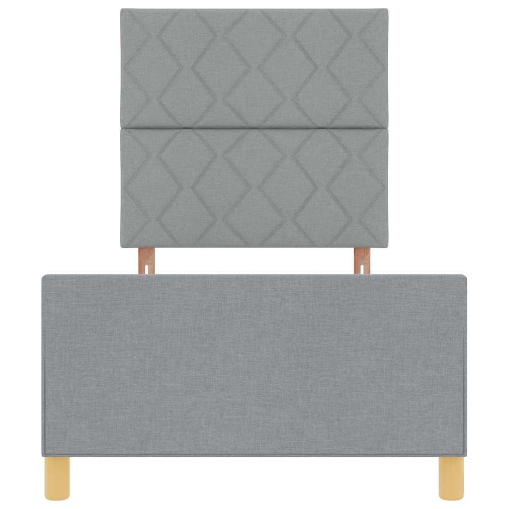 Cadre de lit avec tête de lit Gris clair 100 x 200 cm tissu - XIOS
