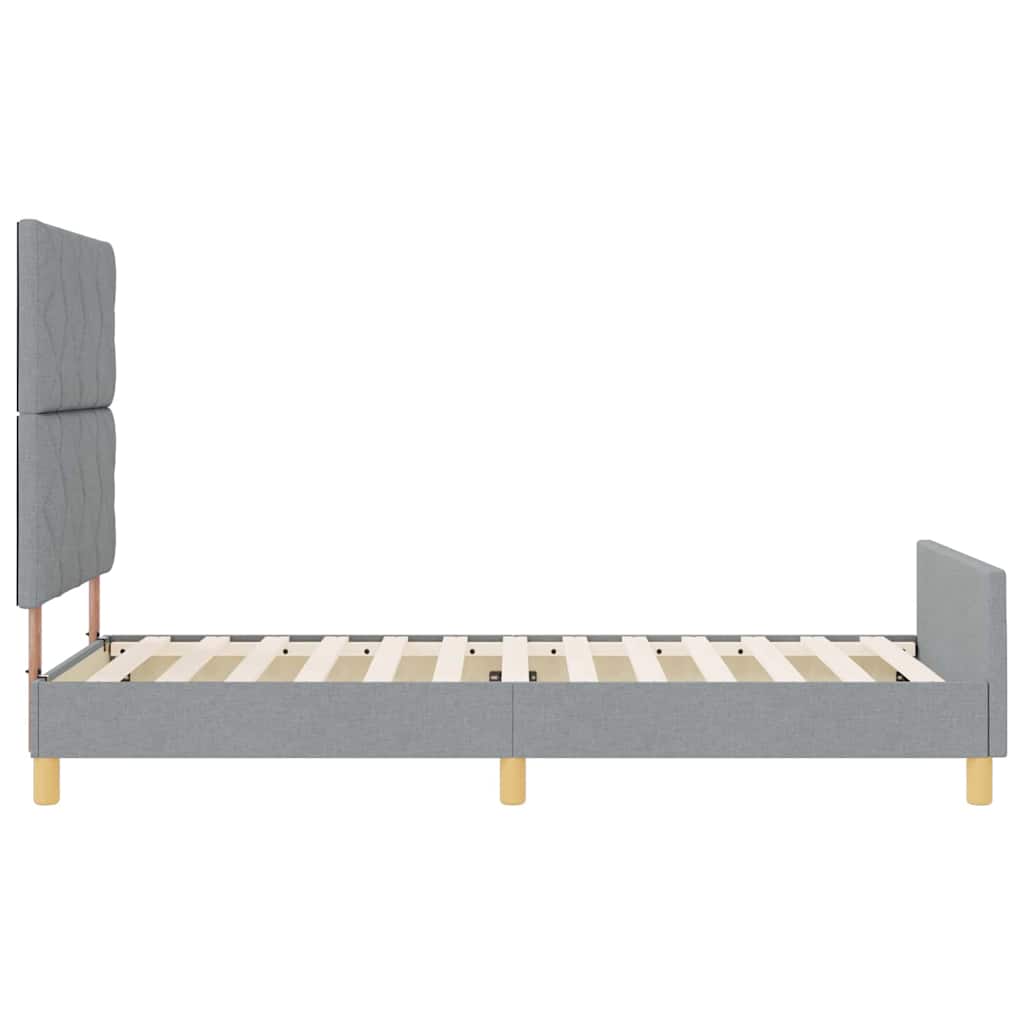 Cadre de lit avec tête de lit Gris clair 100 x 200 cm tissu - XIOS