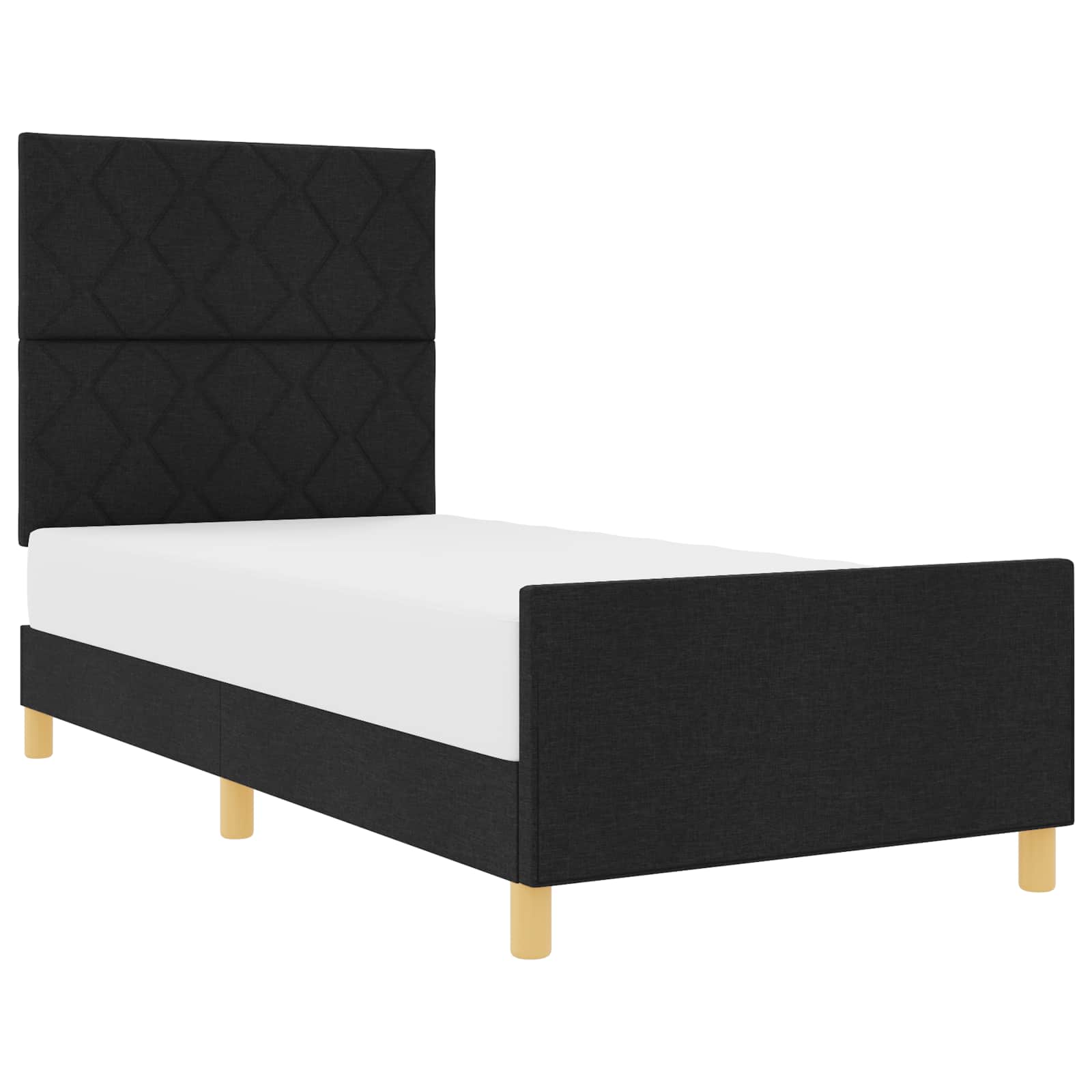 Cadre de lit avec tête de lit Noir 100 x 200 cm tissu - XIOS