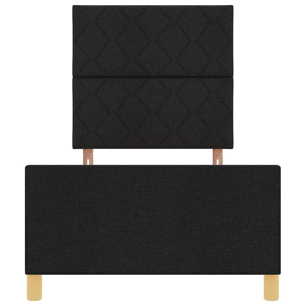 Cadre de lit avec tête de lit Noir 100 x 200 cm tissu - XIOS