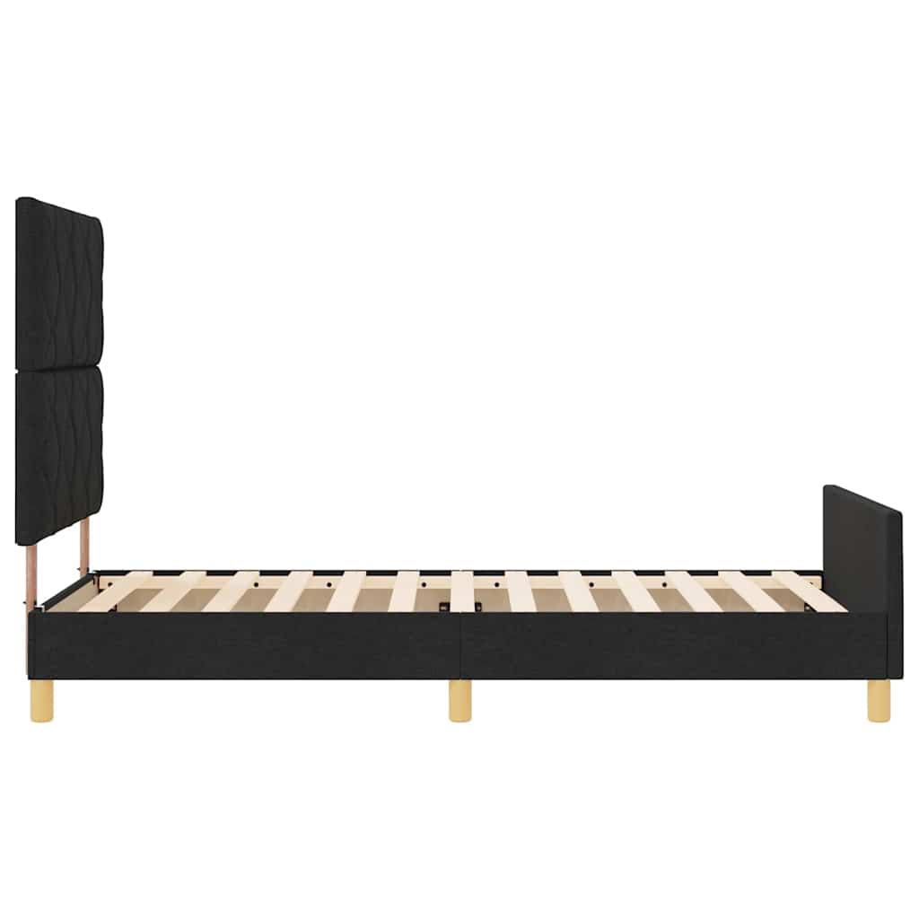 Cadre de lit avec tête de lit Noir 100 x 200 cm tissu - XIOS