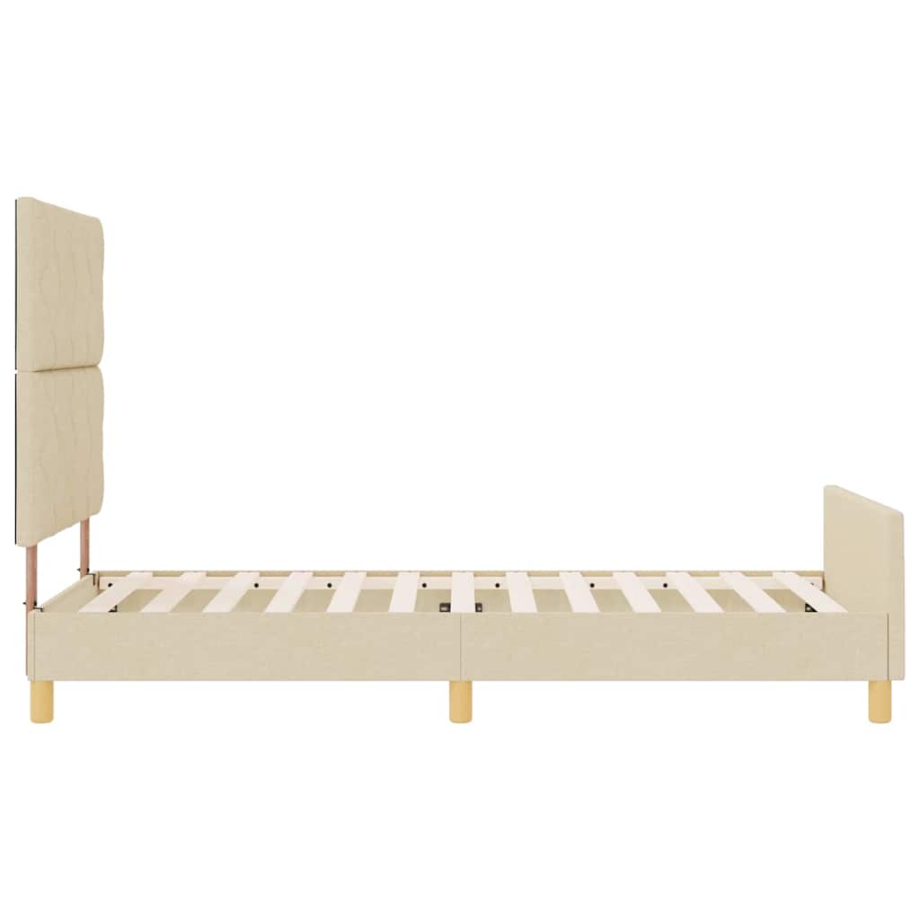 Cadre de lit avec tête de lit Crème 100 x 200 cm tissu - XIOS