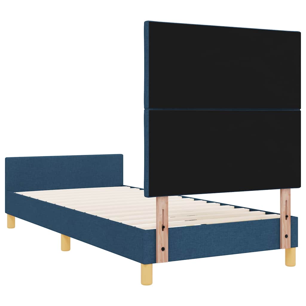 Cadre de lit avec tête de lit Bleu 100 x 200 cm tissu - XIOS
